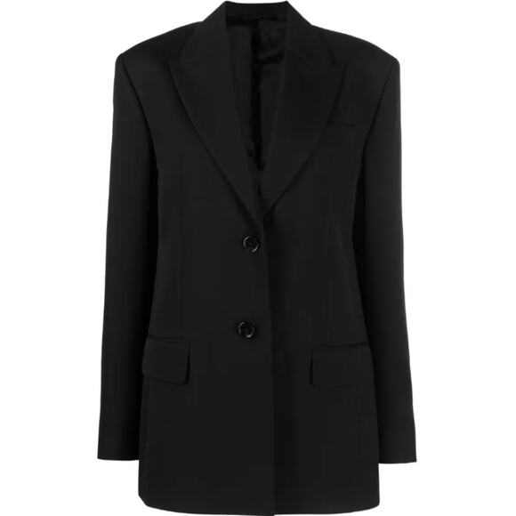 Acne Studios Black 'Net Sustain' Recycled Grain De Poudre Blazer Size 32 - Picture 1 of 5